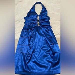 Blue sexy bling mini dress